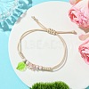 Porcelain Beads Braided Bead Bracelets BJEW-JB11421-1