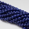 Dyed Round Natural Lapis Lazuli Beads Strands X-G-K081-8mm-1