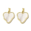 Brass Pave Shell Pendants KK-I708-13F-G-1