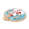 Christmas Zinc Alloy Rhinestone Pendnats PALLOY-K008-02B-KCG-3