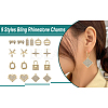 Spritewelry 18Pcs 9 Style Alloy Crystal Rhinestone Pendants FIND-SW0001-30-21