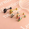 Skull 304 Stainless Steel Straight Barbell 15 Gauge Piercing Tongue Rings for Women Men FS-WG07D05-04-4