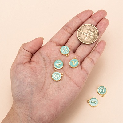 Initial Letter A~Z Alphabet Enamel Charms ENAM-Q437-01-1
