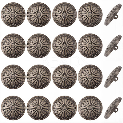 20Pcs 1-Hole Alloy Shank Buttons BUTT-GF0004-10B-1