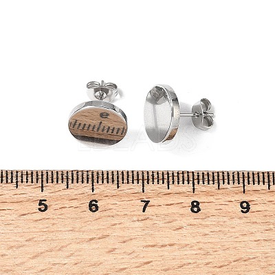 304 Stainless Steel Stud Earrings EJEW-L309-01D-P-1