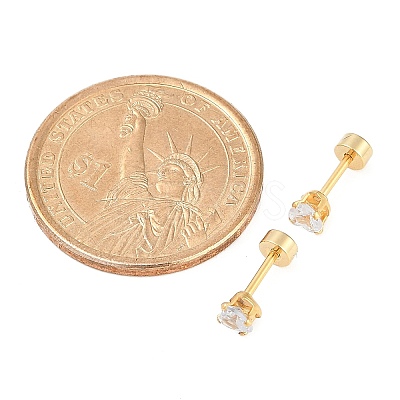 Heart Glass Ear Fake Plugs EJEW-H105-25G-B-1