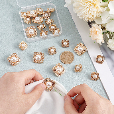 2 Style 1-Hole Alloy Shank Buttons FIND-NB0003-73B-1