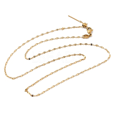 1.5MM Unisex 304 Stainless Steel Dapped Chain Necklaces NJEW-P356-10G-1
