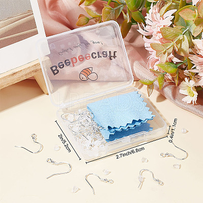 10 Pairs 925 Sterling Silver Earring Hooks STER-BBC0001-37-1