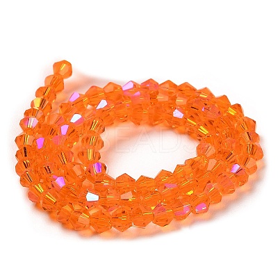 Transparent Electroplate Glass Beads Strands GLAA-F029-4mm-D11-1