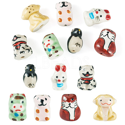 7Pcs 7 Styles Handmade Porcelain Beads PORC-TA0001-33-1