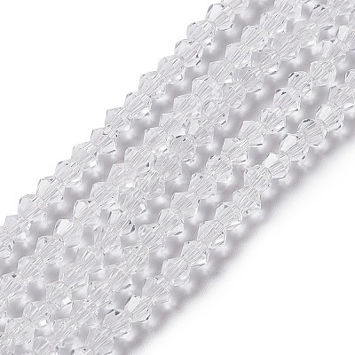 Clear Glass Bicone Beads Strands X-GLAA-S026-2mm-07-1