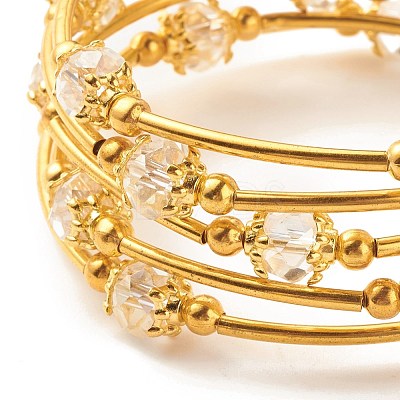 Bling Glass Beaded Wrap Bracelet BJEW-JB07746-04-1