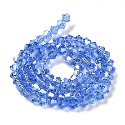 Transparent Electroplate Glass Beads Strands EGLA-A039-T2mm-B07-1