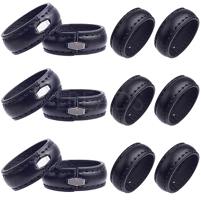 50Pcs Imitation Leather with Alloy Waist Belt Keeper Rings FIND-CP0002-44-1