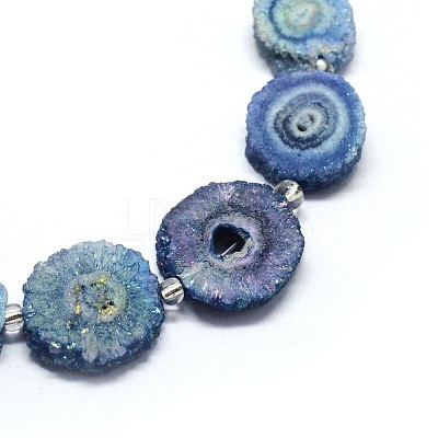Natural Druzy Quartz Crystal Beads Strands G-F582-A08-1