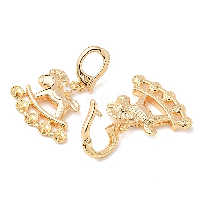 Brass Micro Pave Cubic Zirconia Peg Bails KK-A279-07G-1