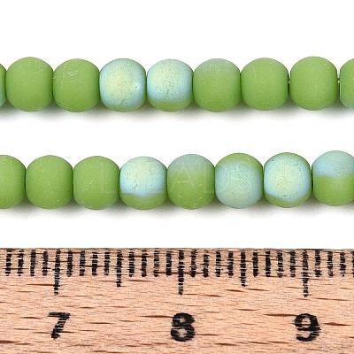 Frosted Opaque Glass Beads Strands GLAA-T032-P4mm-MBB06-1