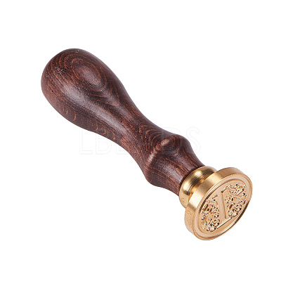 DIY Letter Scrapbook Brass Wax Seal Stamps and Wood Handle Sets AJEW-PH0010-I-1