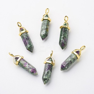 Natural Ruby in Zoisite Double Terminated Pointed Pendants G-G902-B15-1