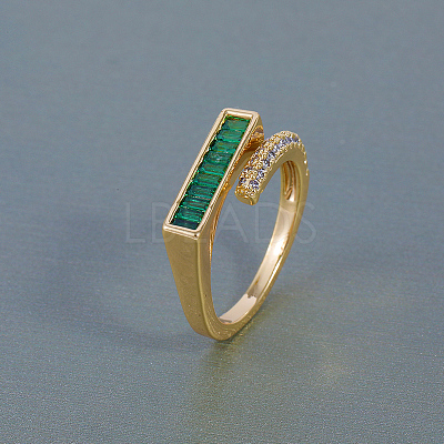 Brass Micro Pave Clear Cubic Zirconia Finger Rings for Women TP7035-1