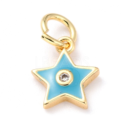 Brass Enamel Pendants KK-M218-10C-RS-1