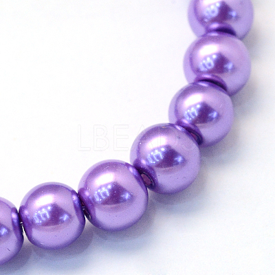 Baking Paint Pearlized Glass Pearl Round Bead Strands X-HY-Q003-6mm-27-1