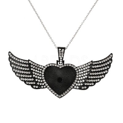 Alloy Pendant Cabochon Settings X-PALLOY-S107-001EB-RS-1
