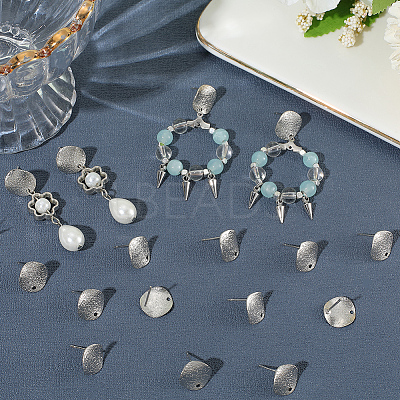 40Pcs Brass Stud Earrings Findings KK-SC0006-87P-1