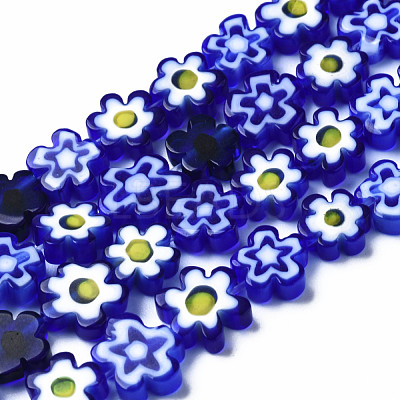 Handmade Millefiori Glass Bead Strands LAMP-J035-8mm-37-1
