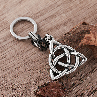 304 Stainless Steel Triqueta Keychains LS-GS1230-1