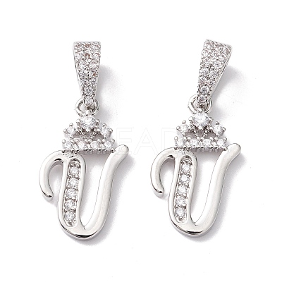 Eco-Friendly Brass Micro Pave Cubic Zirconia Pendants KK-K265-01P-V-1