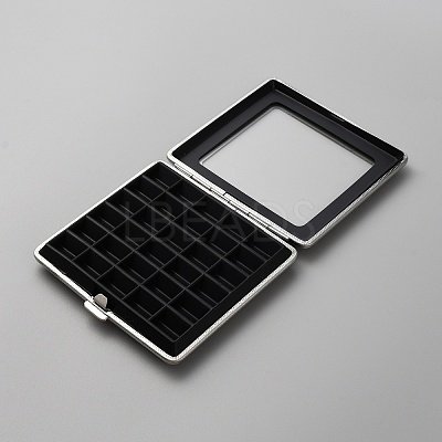 30 Grids Square PU Leather Diamond Display Boxes CON-WH0085-60-1
