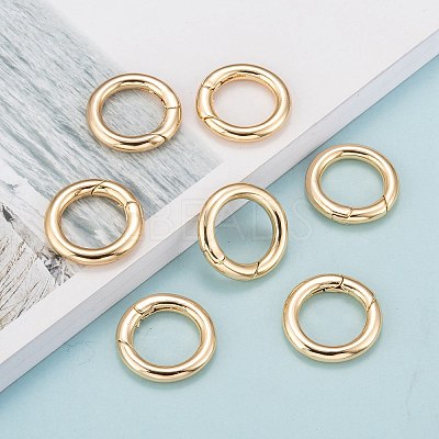 Brass Spring Gate Rings X-KK-T014-90G-1