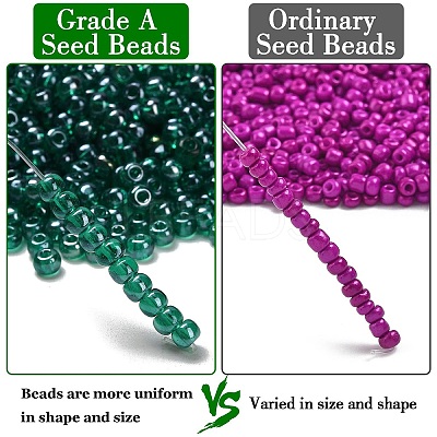 FGB 6/0 Grade A Round Glass Seed Beads SEED-Q011-4mm-F520-1