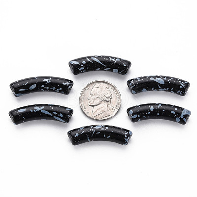 Opaque Spray Painted Acrylic Beads MACR-S372-002F-B01-1