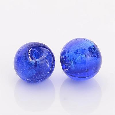 Handmade Silver Foil Glass Beads FOIL-R054-11-1