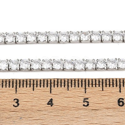 925 Sterling Silver Clear Cubic Zirconia Chains STER-C016-02B-P02-1