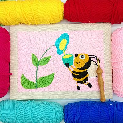 Bee Punch Embroidery Supplies Kit LS-DIY-H155-12-1