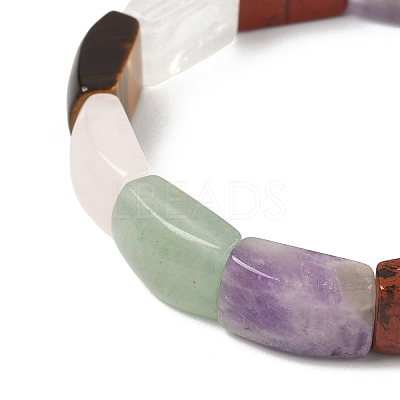 Natural Mixed Stone Bead Stretch Bracelets for Women Men BJEW-C097-02A-16-1
