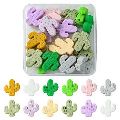 22Pcs 11 Colors Silicone Focal Beads SIL-FS0001-15-1