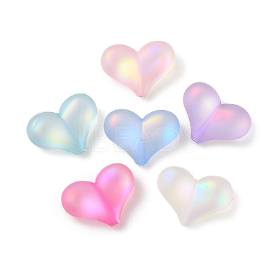 Transparent Spray Painted Acrylic Beads MACR-M026-02-1