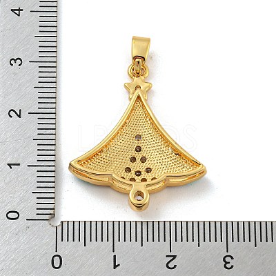 Christmas Brass Micro Pave Cubic Zirconia Pendants KK-H468-03A-01G-1