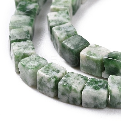 Natural Green Spot Jasper Beads Strands G-F631-K18-1