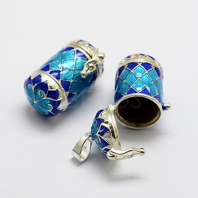 Brass Prayer Box Pendants KK-D528-16-1