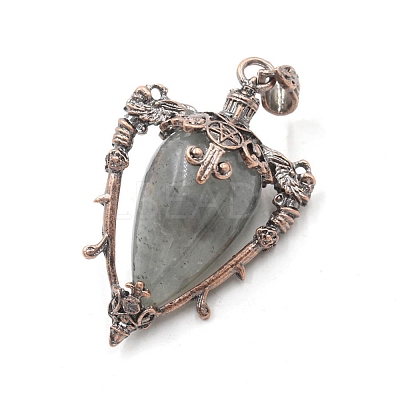 Natural Labradorite Point Pendulum Pendants PW-WG89713-07-1