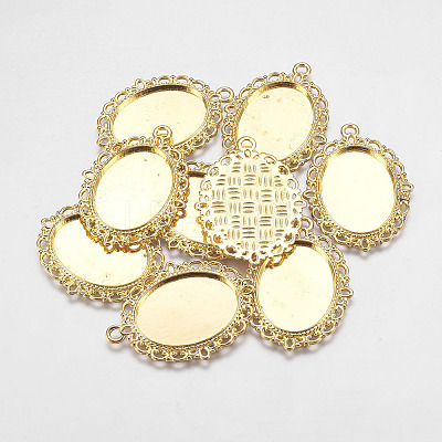 Zinc Alloy Pendant Settings for Cabochon & Rhinestone X-PALLOY-A15257-G-NR-1