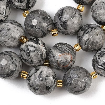 Natural Map Stone Beads Strands G-C249-A05-16mm-1