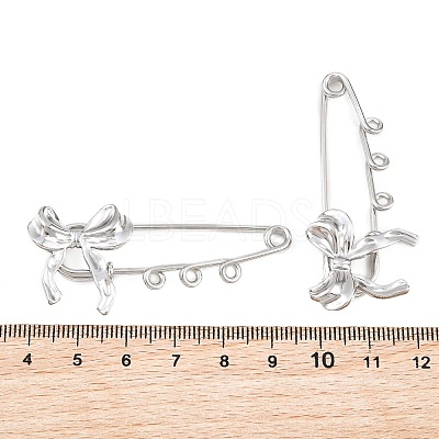 Bowknot 304 Stainless Steel Safety Pins Brooch Findings SA-CBA098D-12C-P-1