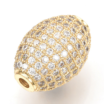 Brass Micro Pave Cubic Zirconia Beads ZIRC-Q013-128G-1